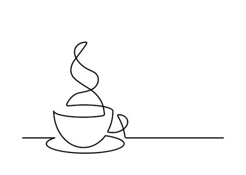 One line coffee cup Stock Illustration
