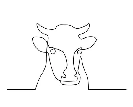 One line cow Stock Illustration