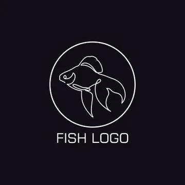 One line crab logo Stock Illustration