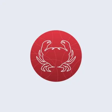 One line crab logo Stock Illustration