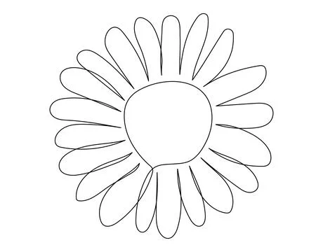 One line Daisy flower with editable stroke. Chamomile continuous outline art  Stock Illustration