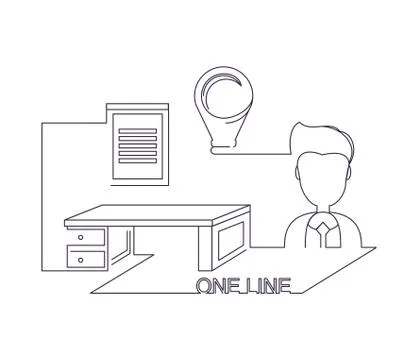 One line design Stock Illustration