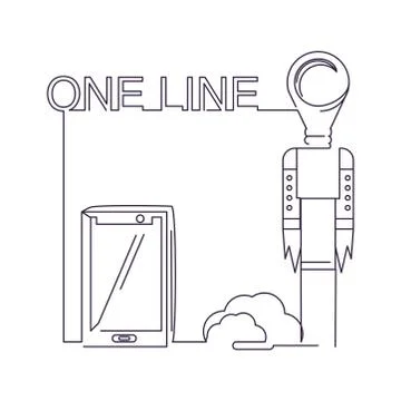 One line design Stock Illustration