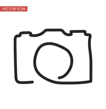 One line doddle camera sign Illustrazione stock