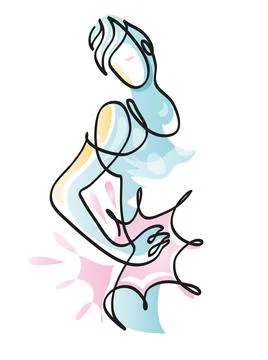 One line drawing of appendix. Stock Illustration