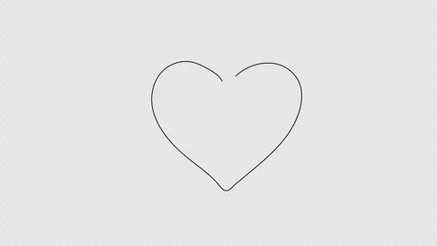One line drawing of broken heart symbol. Stock Footage 296223369