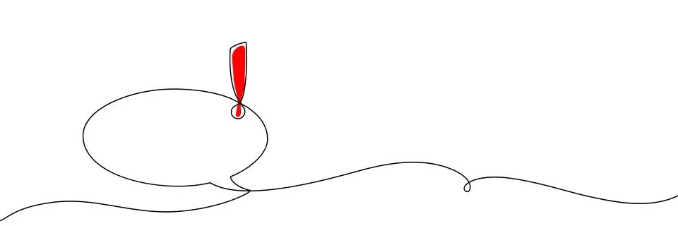 One-line drawing of chat icon with heart symbol. Abstract continuous outline Stock Illustration
