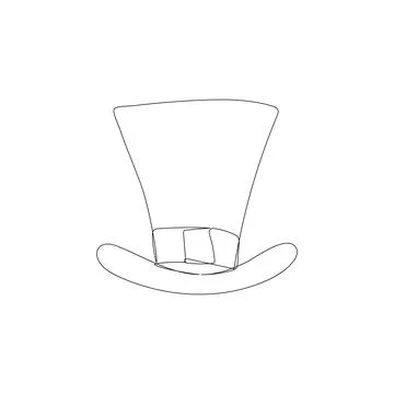 One line drawing. Continuous line art. Leprechaun hat. Hand drawn minimalis.. Stock Illustration