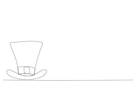 One line drawing. Continuous line art. Leprechaun hat. Hand drawn minimalis.. Stock Illustration