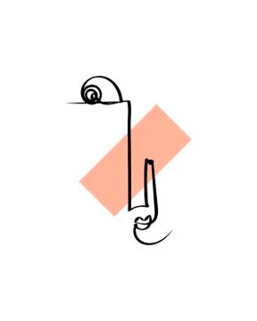 One line drawing face. Modern minimalism art, aesthetic contour. Abstract woman Stock Illustration