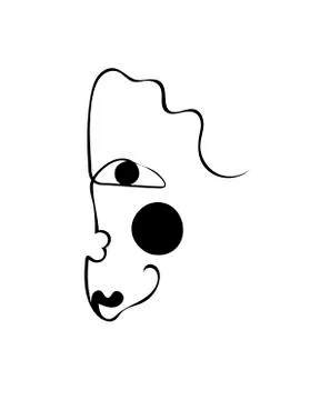 One line drawing face. Modern minimalism art, aesthetic contour. Abstract woman Stock Illustration