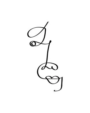 One line drawing face. Modern minimalism art, aesthetic contour. Abstract woman Stock Illustration
