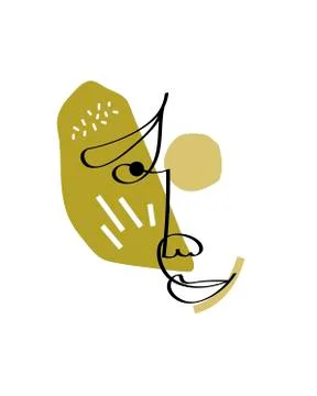 One line drawing face. Modern minimalism art, aesthetic contour. Abstract woman Stock Illustration