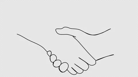 One line drawing handshake. Animation with alpha channel. Stock Footage 264909338