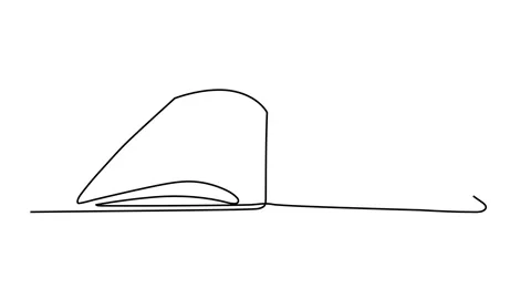 One line drawing of isolated vector object - open book with flying pages Stock Footage 143461831