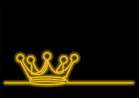 One line drawing of isolated vector object - crown with neon vector effect イラスト素材
