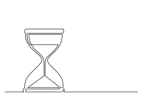 One line drawing of isolated vector object - hourglass Stock Illustration