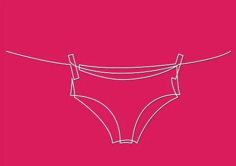 One line drawing of isolated vector object - panties on rope イラスト素材