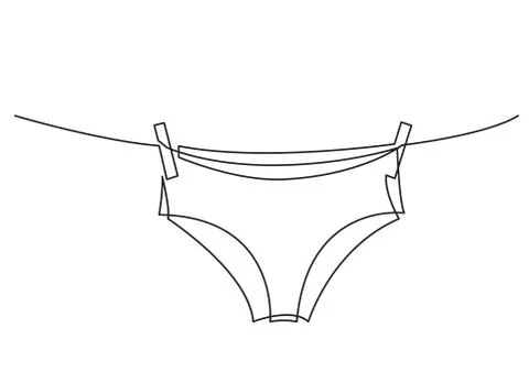 One line drawing of isolated vector object - panties on rope イラスト素材