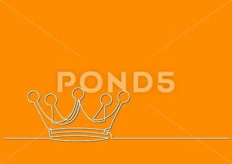One line drawing of isolated vector object - crown: Graphic #98911057