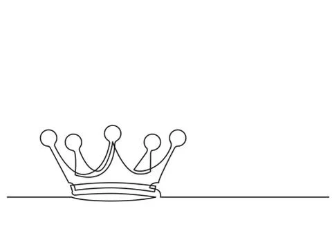 One line drawing of isolated vector object - crown イラスト素材