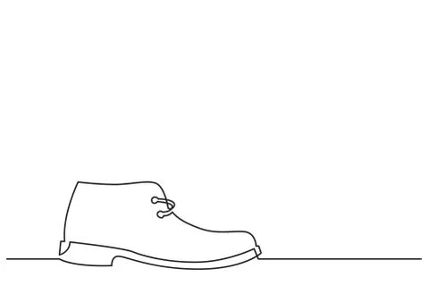 One line drawing of isolated vector object - shoe Stock Illustration