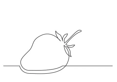 One line drawing of isolated vector object - strawberry Stock Illustration