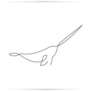 One line drawing of a narwhal Stock Illustration