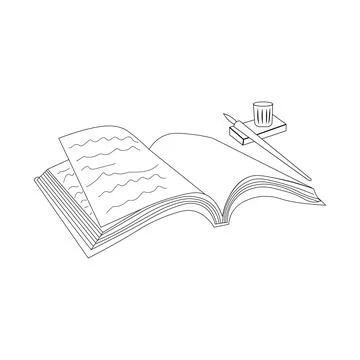One line drawing of notebook Stock-Illustration