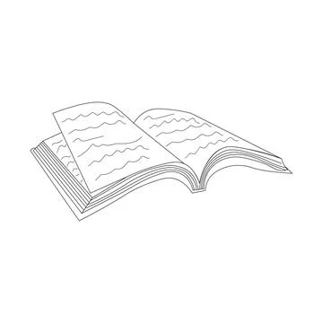 One line drawing of notebook on the office desk Stock-Illustration