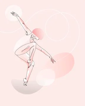 One Line Drawing or Continuous Line Art of a Ballet Dancer. Vector Illustration Stock Illustration