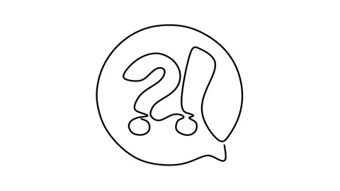 One Line Drawing Question and Exclamation Mark: Minimalist Animation Stock Footage 346316882