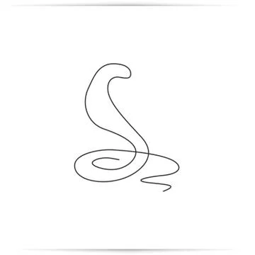 One line drawing of a snake 스톡 일러스트