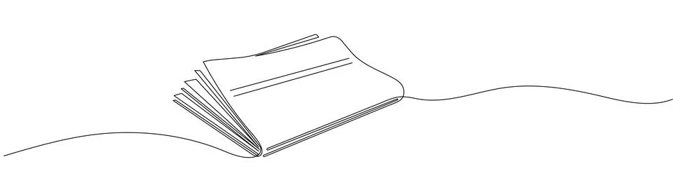 One line drawing of a stack of news newspapers. Vector illustration Editable  Stock Illustration