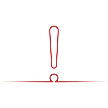 One line exclamation mark attention icon, important information alert exclaim Stock Illustration