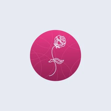 One line floristics logo Stock Illustration