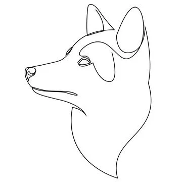 One line fox design silhouette. Hand drawn minimalism style vector illustration Stock Illustration