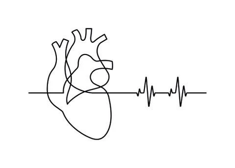 One line heart Stock Illustration