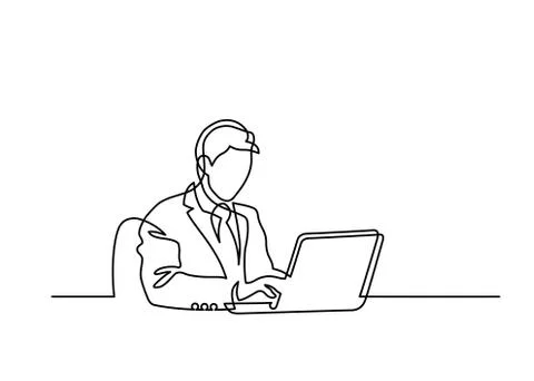 One line laptop Stock Illustration