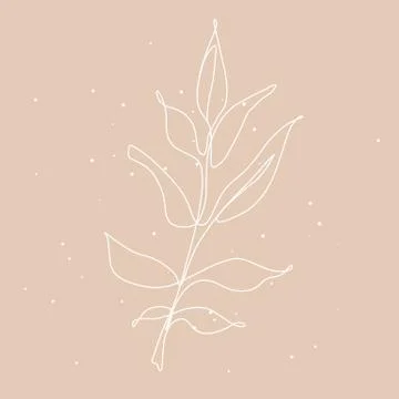 One line leaf vector drawing. Botanical Continuous line Contour illustration Stock-Illustration