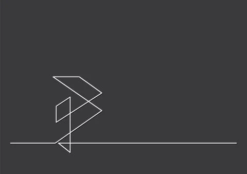 One line logo design of abstract geometrical symbol 库存插图