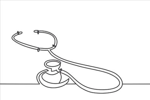 One line logo design of stethoscope Stock-Illustration