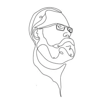 One line man portrait, vector stock illustration Stock Illustration
