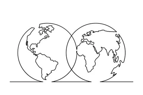 One line map Stock Illustration