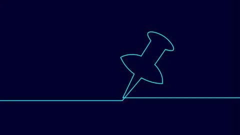 One line map point location business symbol. Continuous lineart icon delivery Stock-Illustration