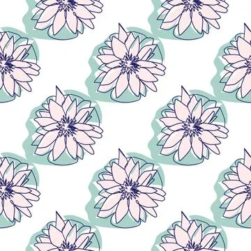One line seamless modern pattern. flowers modern simplicity vector illustrati 스톡 일러스트