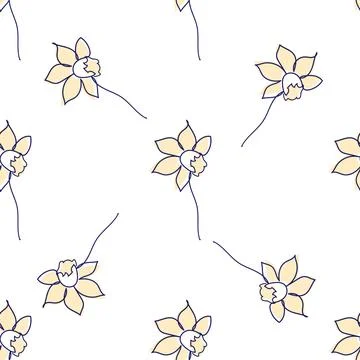 One line seamless modern pattern. flowers modern simplicity vector illustrati 스톡 일러스트