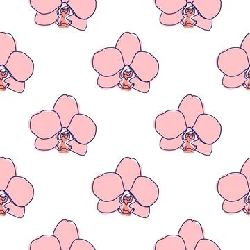 One line seamless modern pattern. flowers modern simplicity vector illustrati 스톡 일러스트