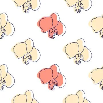 One line seamless modern pattern. flowers modern simplicity vector illustrati 스톡 일러스트