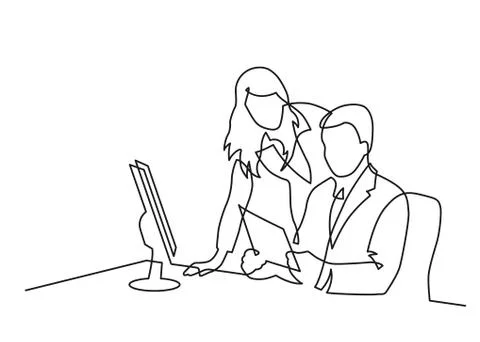 One line sketch Stock Illustration